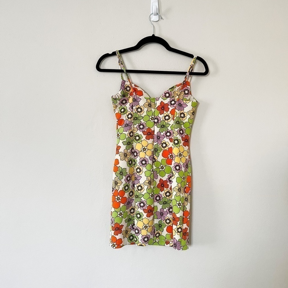NWT ZARA Floral Multicolor Sleeveless Mini Dress XS - Picture 3 of 5